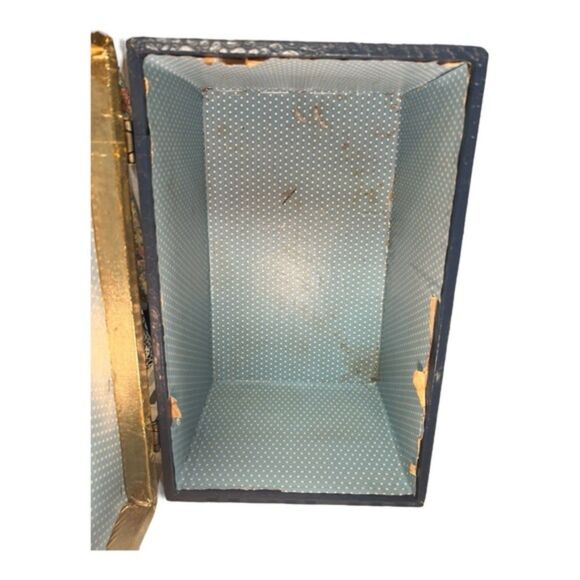 Vintage Empire Beauty Schools Blue & Gold Train Case - Picture 7 of 9